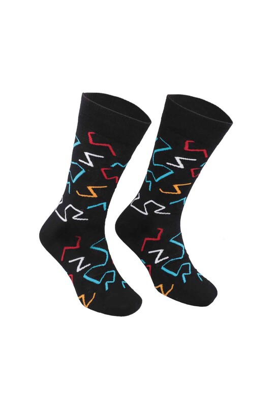 PİERRE CARDİN - Pierre Cardin Zip Printed Man Socks 203 | Black