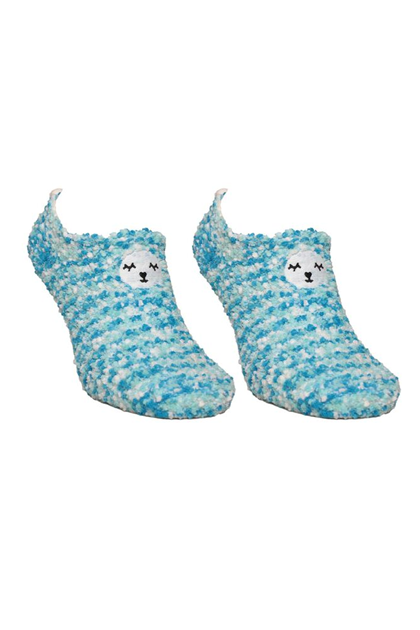 Sahab Woman Teddy Printed Plush Bootie 48950 | Blue