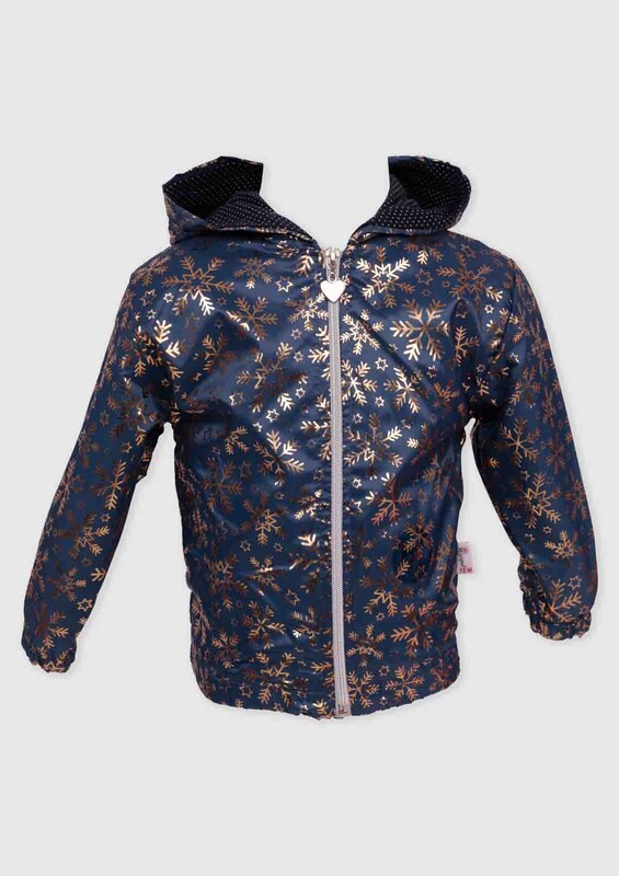 Hippil Baby Snowflake Printed Raincoat | Ultramarine - Thumbnail