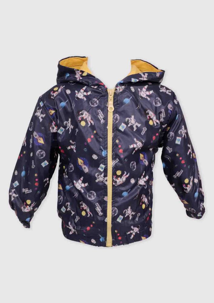 Hippil Baby Astronaut Printed Raincoat | Ultramarine