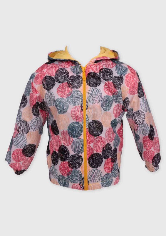 Hippıl Baby - Hippil Baby Round Line Printed Raincoat | Yellow