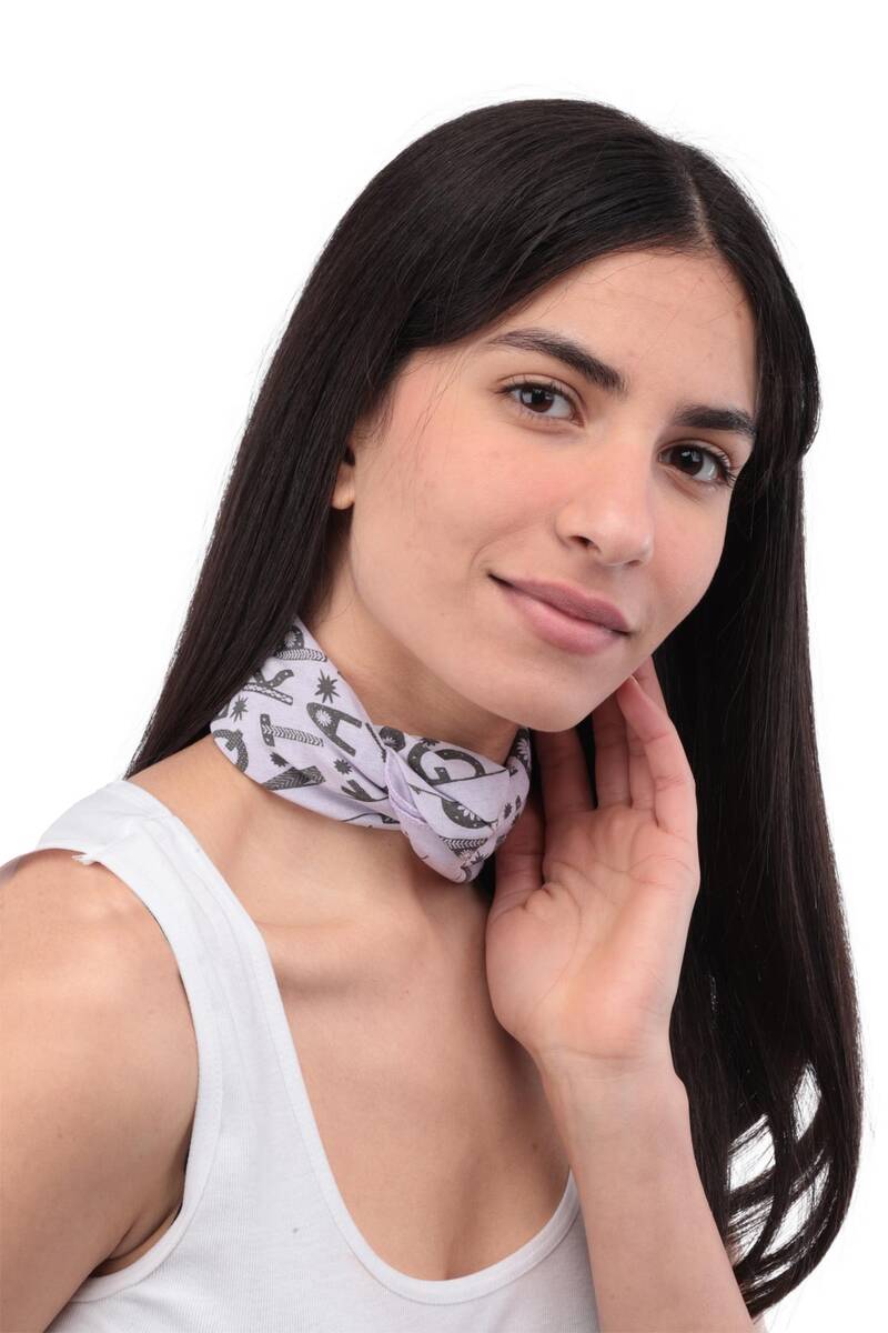 Desenli Bandana | Lila