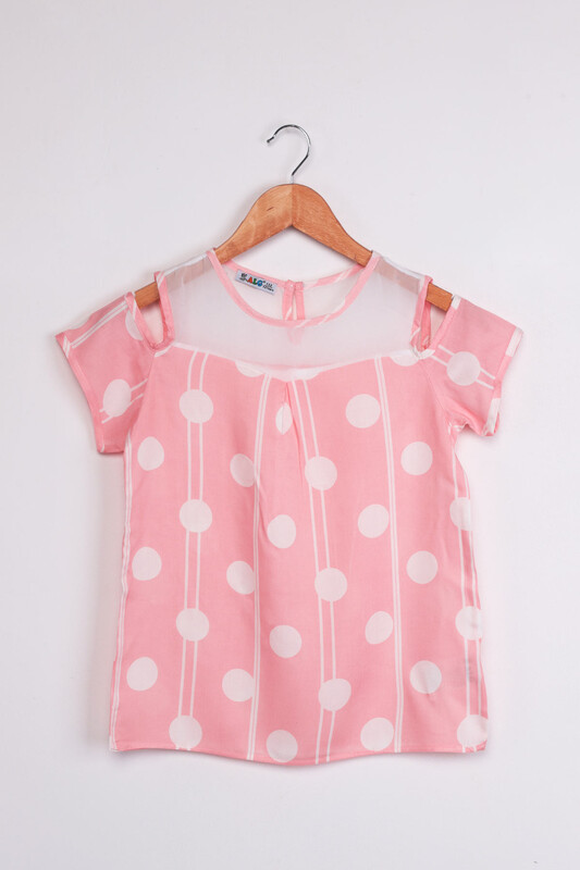 ALG - ALG Shoulder Detailed Spotted Girl Dress | Pink