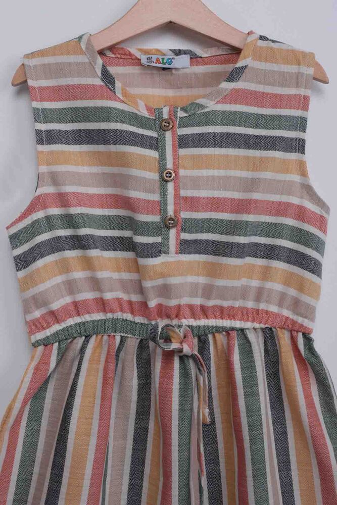 Girl Sleeveless Linen Dress | Colorful