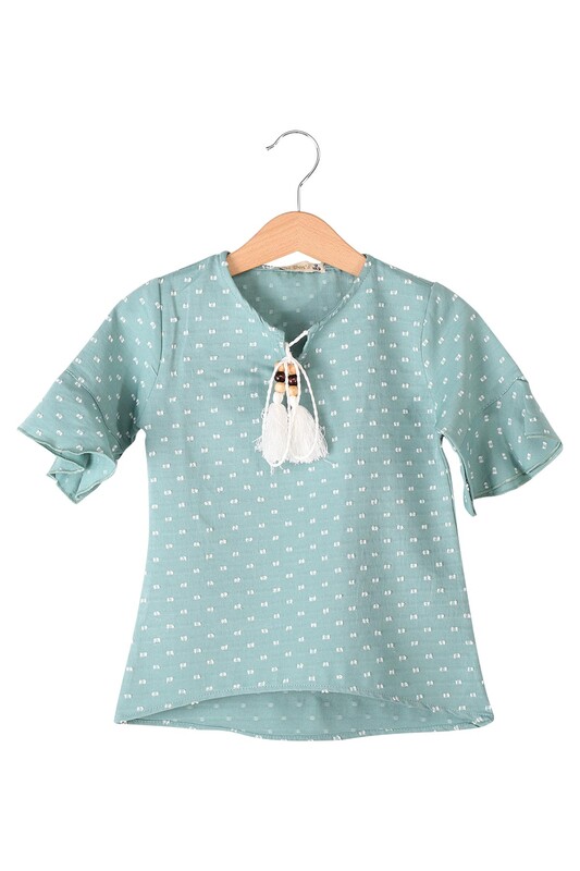 BONİBON'S - Girl Patterned Tunic | Sea Green