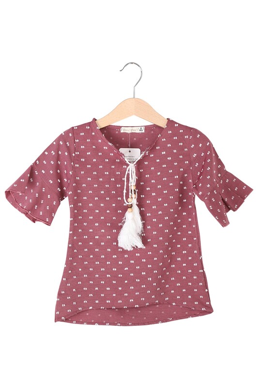 BONİBON'S - Girl Patterned Tunic | Dusty Rose