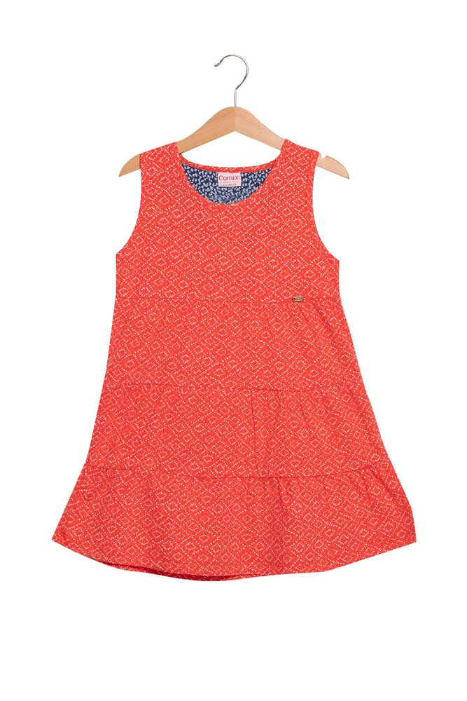 Patterned Girl Dress 123 | Vermillion