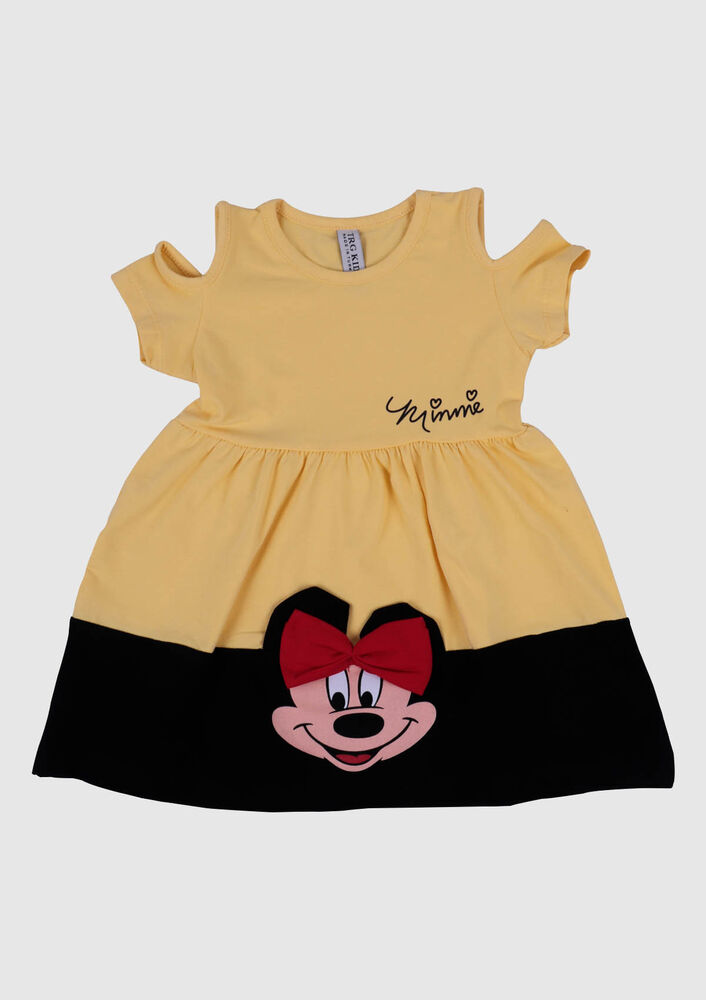 Shoulder Detailed Patterned Dress | Yellow