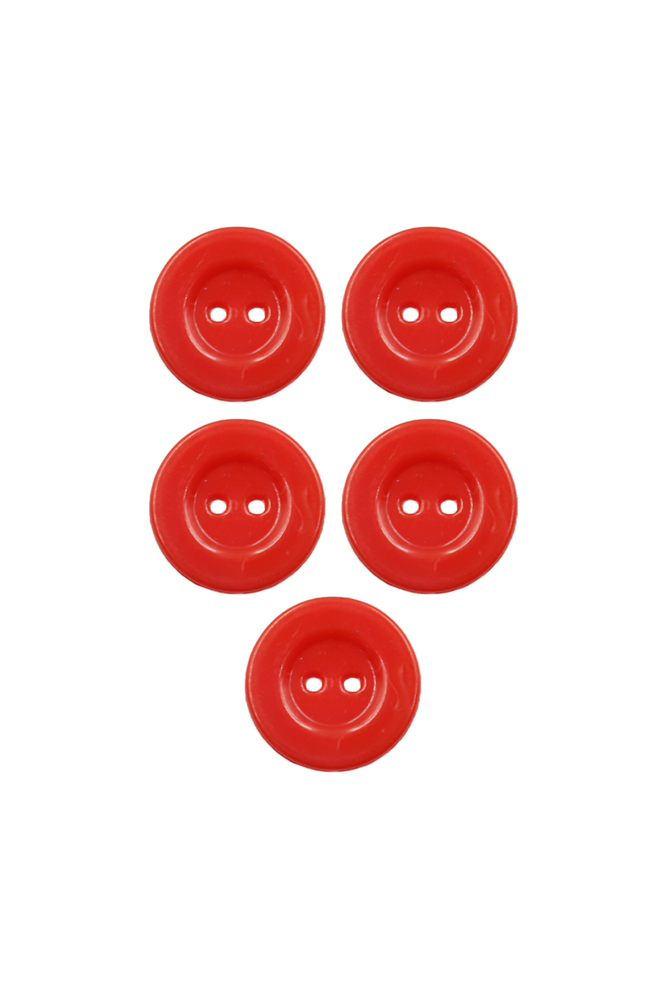Plastik Düğme 1,8 cm 5 Adet | Kırmızı