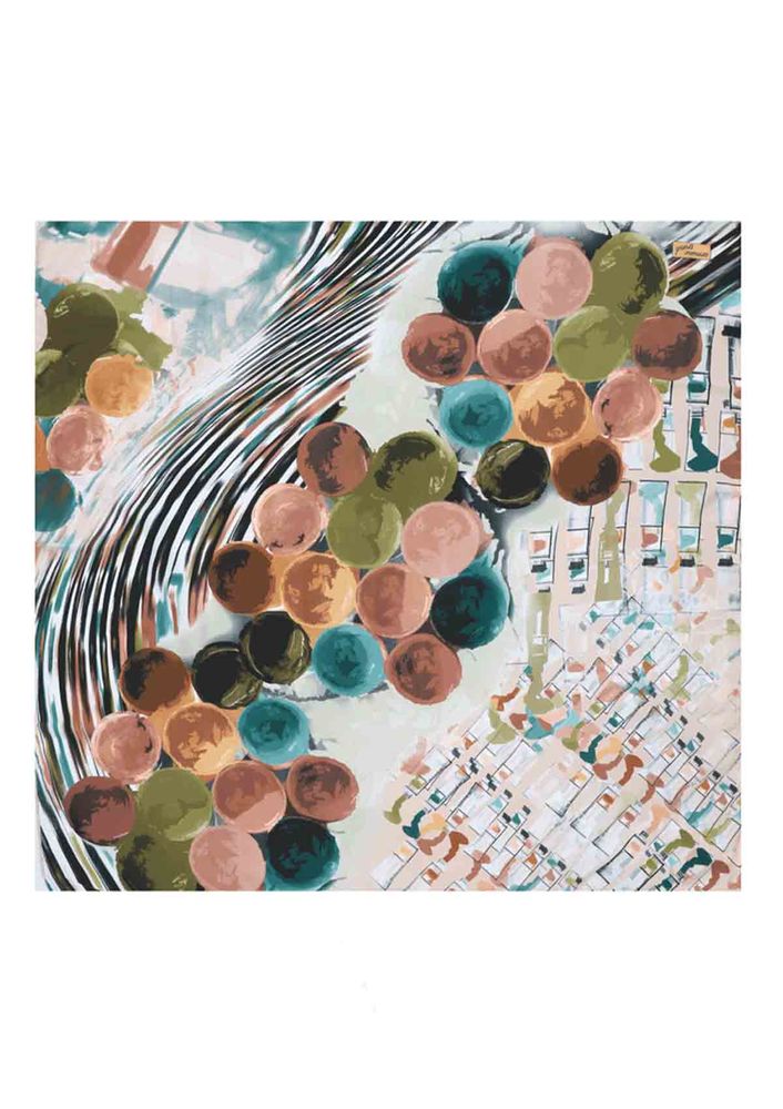 Armine Trend Balon Desenli Polyester Eşarp 12937