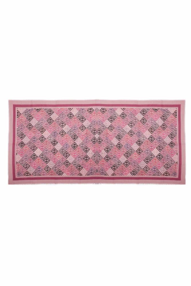 Fendi Harf Baskılı Kaşmir Şal 85x200 | Pudra