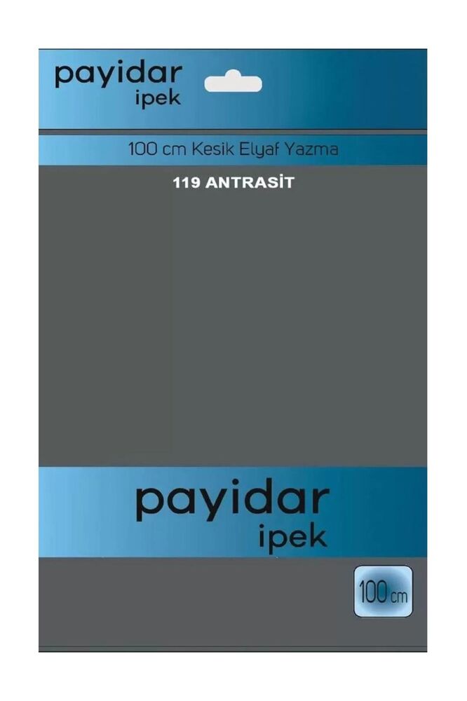 Payidar İpek Dikişsiz Düz Yazma 100 cm | Antrasit 119