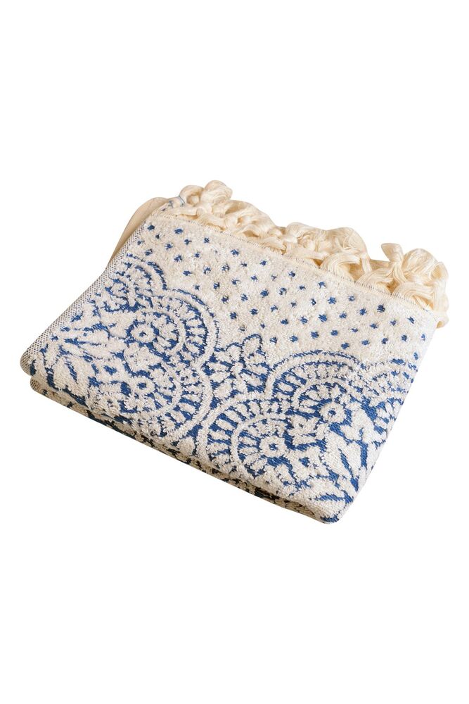 Bambu Nakışlı El ve Yüz Havlusu 50*90 4375 | Mavi Bambu Nakışlı El ve Yüz Havlusu 50*90 4375 | Mavi