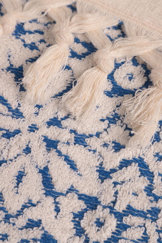 Bambu Nakışlı El ve Yüz Havlusu 50*90 4375 | Mavi - Thumbnail