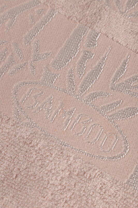 Nakışlı Bambu El ve Yüz Havlusu 50*90 | Bej - Thumbnail