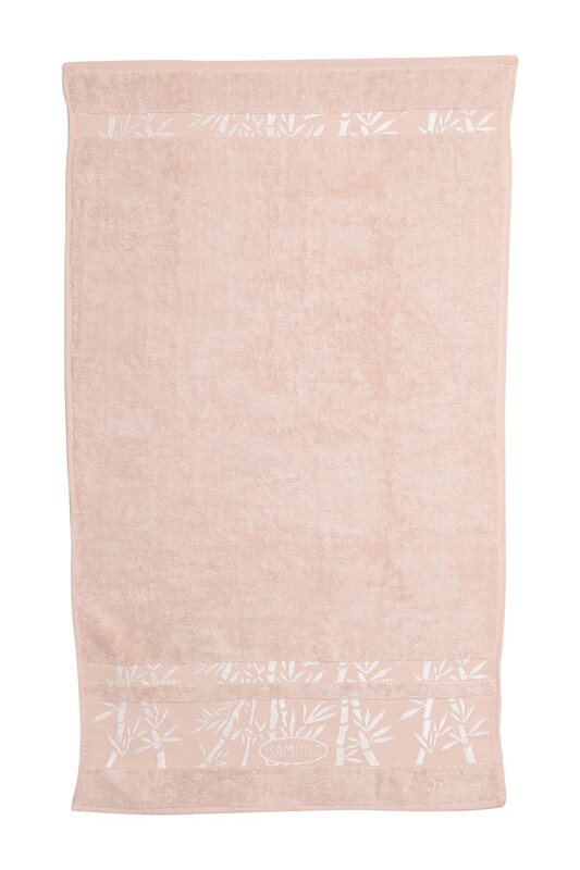Nakışlı Bambu El ve Yüz Havlusu 50*90 | Bej - Thumbnail