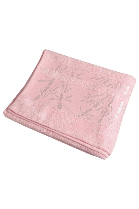 Demet Havlu - Nakışlı Bambu El ve Yüz Havlusu 50*90 | Pembe