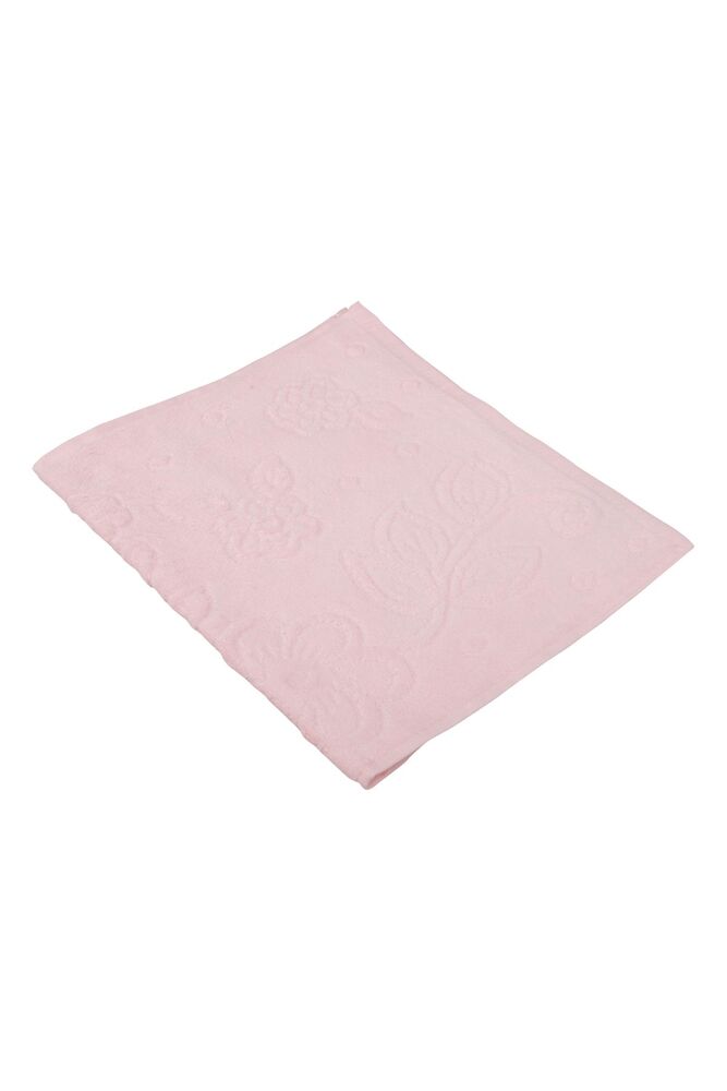 Kardelen Desenli Kadife İşlemelik El Havlu 30*50 Bebe Pembe 9819