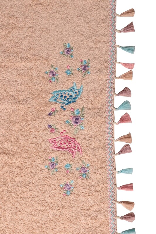 Masal Saçaklı El Ve Yüz Havlusu 50*90 cm 1315-1 | Bej - Thumbnail