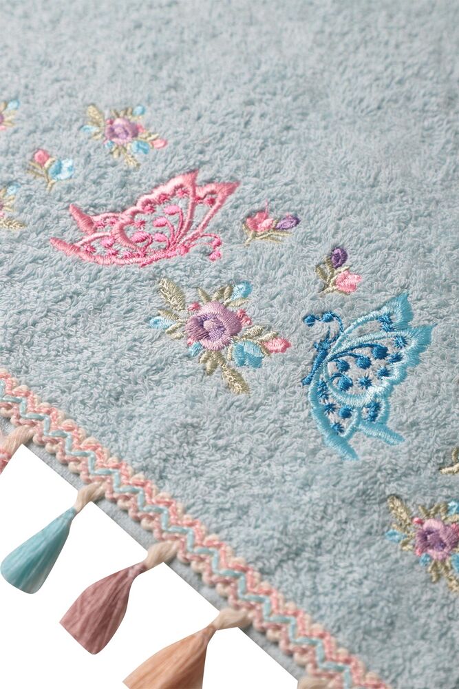 Masal Saçaklı El Ve Yüz Havlusu 50*90 cm 1315-1 | Mavi