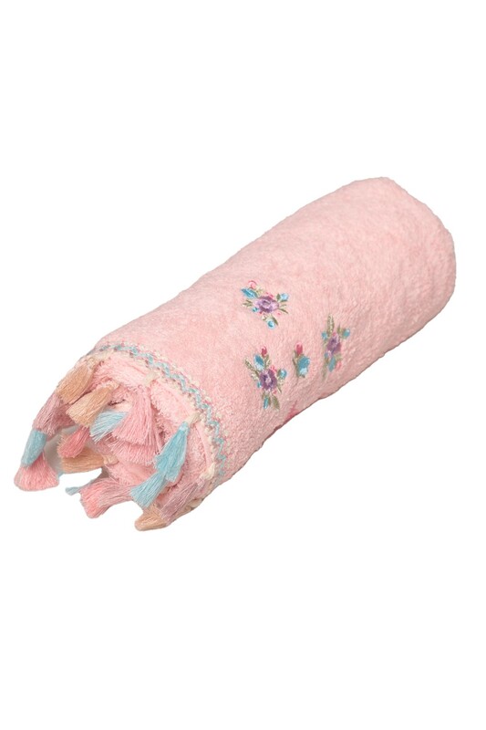 Masal Saçaklı El Ve Yüz Havlusu 50*90 cm 1315-1 | Pembe - Thumbnail