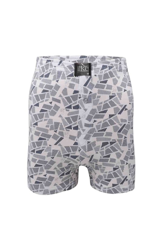 İLKE - İlke Desenli Boxer 043 | Mavi