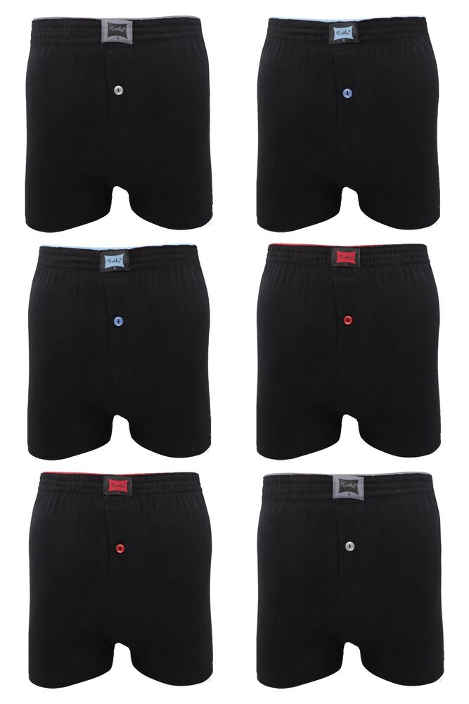 Tutku Penye Düz Boxer 117 6 lı Paket | Siyah