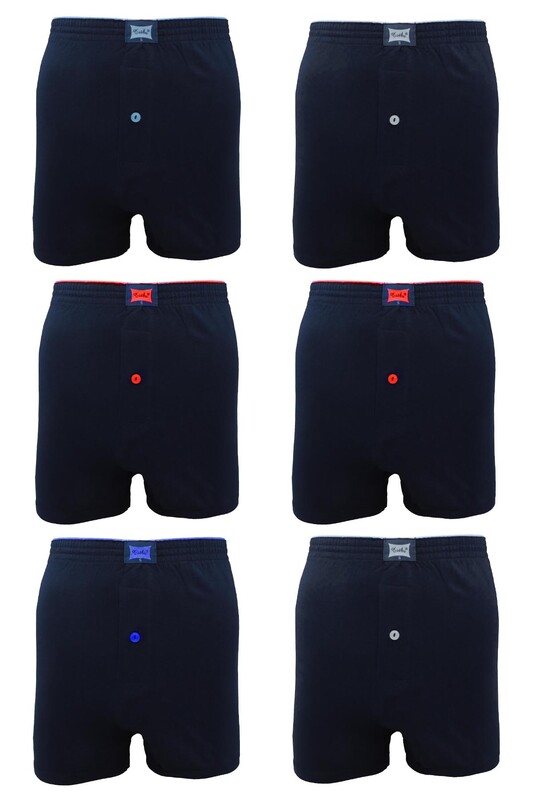 TUTKU - Tutku Penye Düz Boxer 117 6 lı Paket | Lacivert