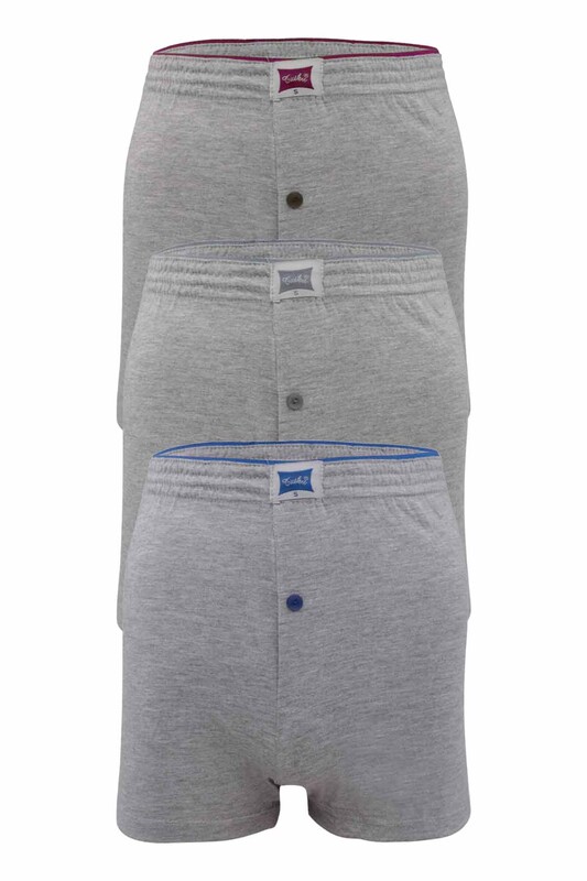 TUTKU - Tutku Penye Düz Boxer 117 3'lü Paket | Gri