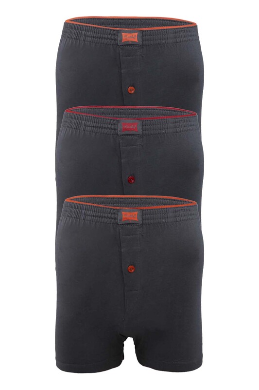 TUTKU - Tutku Penye Düz Boxer 117 3'lü Paket | Füme