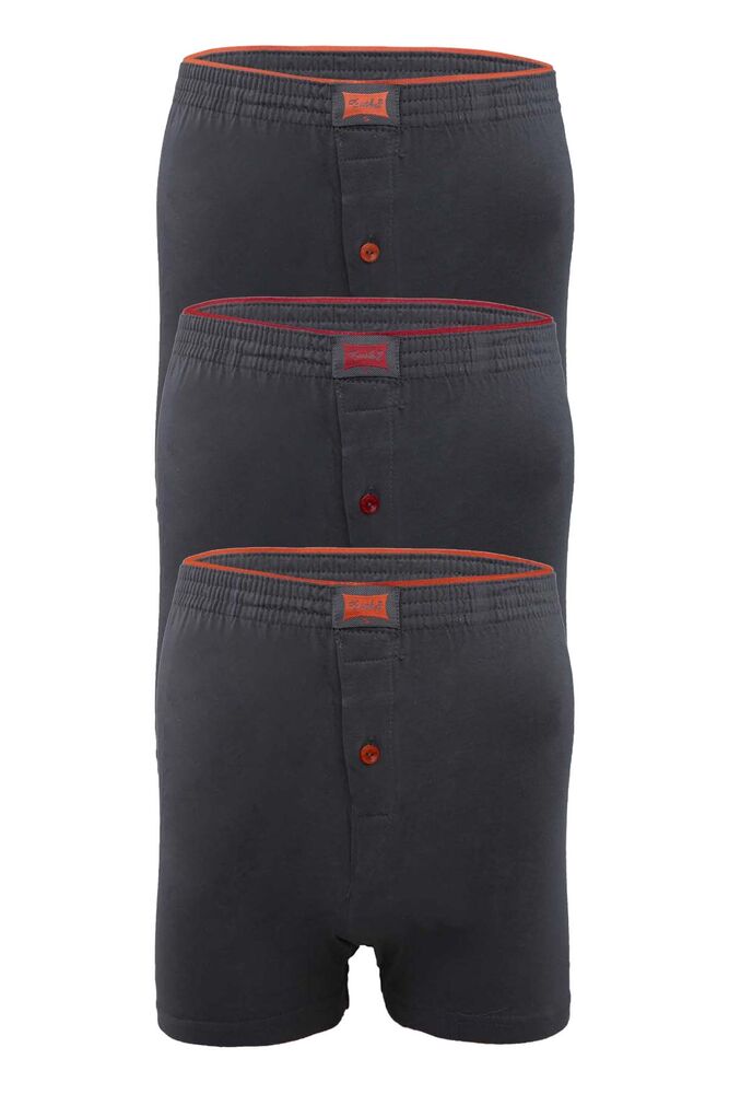Tutku Penye Düz Boxer 117 3'lü Paket | Füme