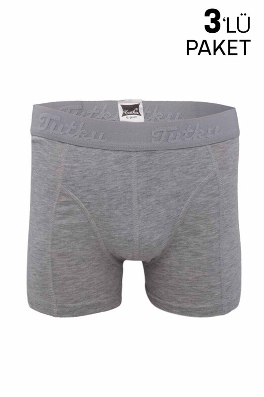 TUTKU - Tutku Erkek Elastan Boxer 3 lü 114 | Gri