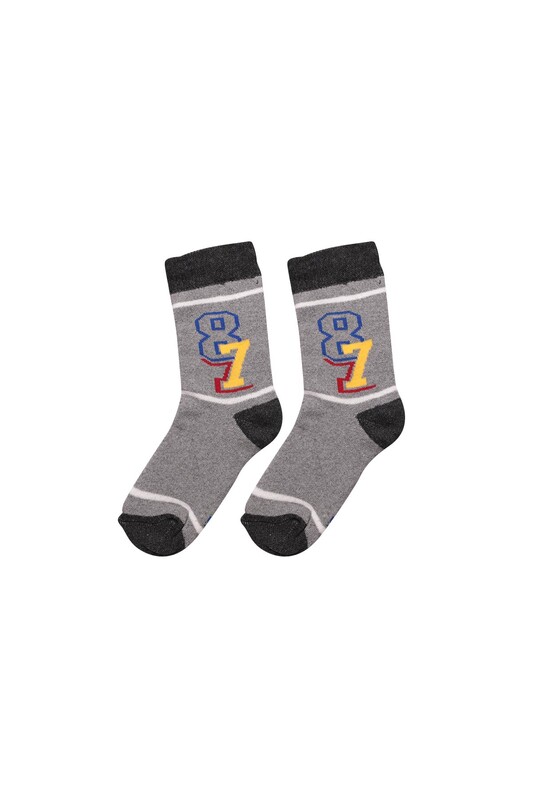 ARC - 87 Yazılı Erkek Çocuk Çorap 56 | Gri