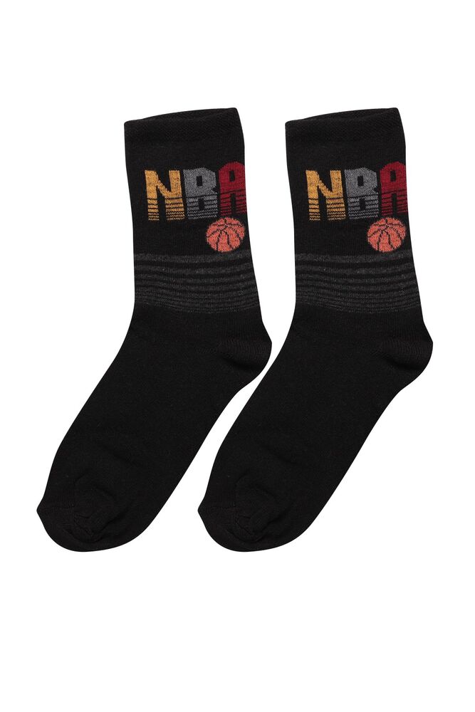 Top Baskılı Erkek Çocuk Çorap 1114 | Siyah