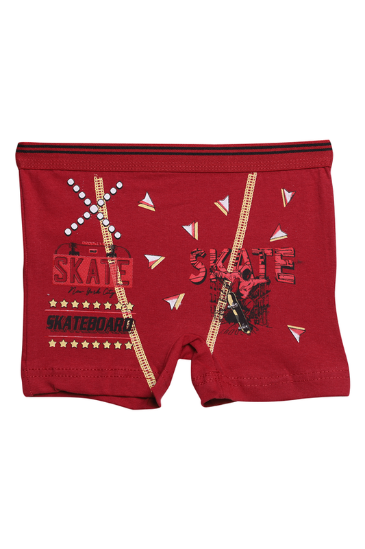 Eren - Baskılı Erkek Çocuk Boxer 5024-1 | Bordo