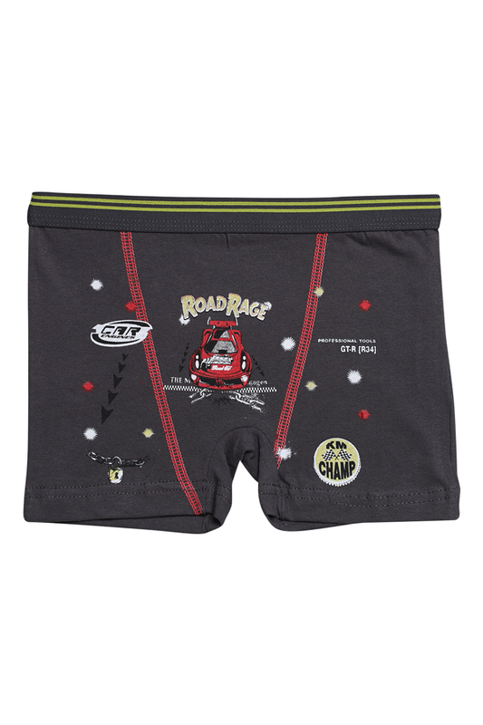 Eren - Baskılı Erkek Çocuk Boxer 5024-3 | Antrasit