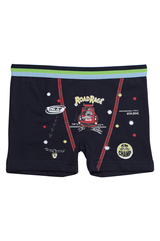 Eren - Baskılı Erkek Çocuk Boxer 5024-3 | Lacivert