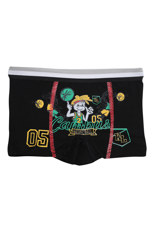Hafız - Desenli Erkek Çocuk Boxer 8007 | Siyah