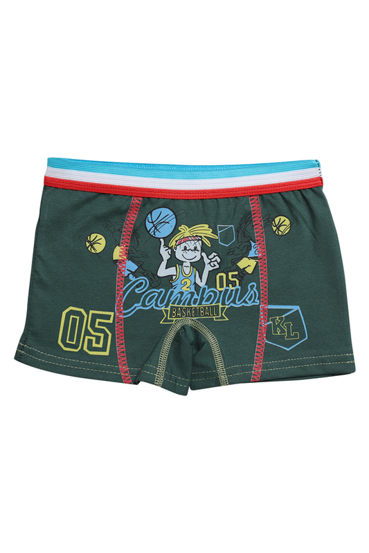 Hafız - Desenli Erkek Çocuk Boxer 8007 | Yeşil