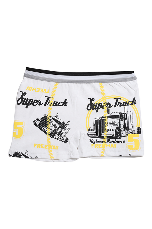 Hafız - Baskılı Erkek Çocuk Boxer 8007-2 | Beyaz