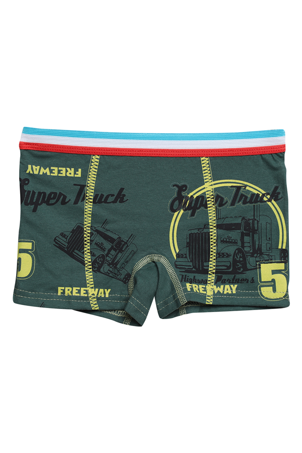 Baskılı Erkek Çocuk Boxer 8007-2 | Haki