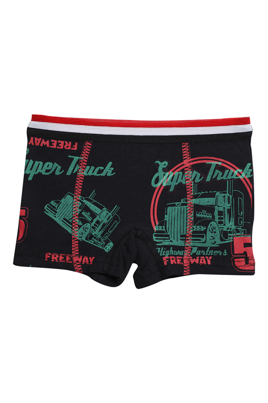 Hafız - Baskılı Erkek Çocuk Boxer 8007-2 | Siyah