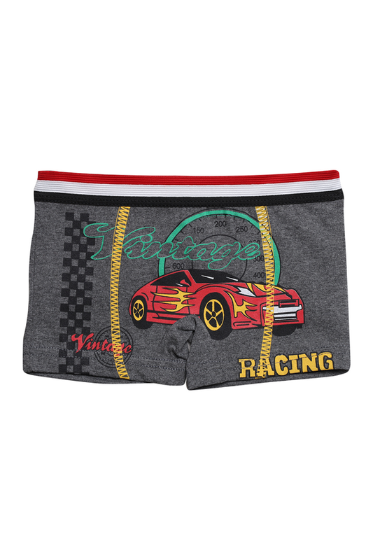 Hafız - Baskılı Erkek Çocuk Boxer 8007-3 | Antrasit
