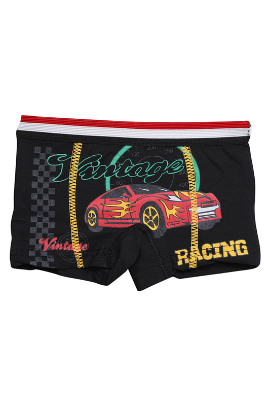 Hafız - Baskılı Erkek Çocuk Boxer 8007-3 | Siyah