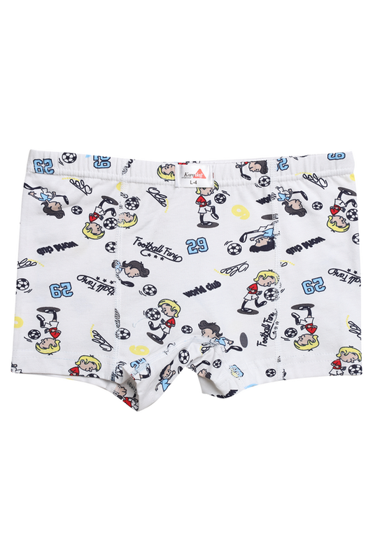 Karadağ - Desenli Erkek Çocuk Boxer 815-1 | Beyaz