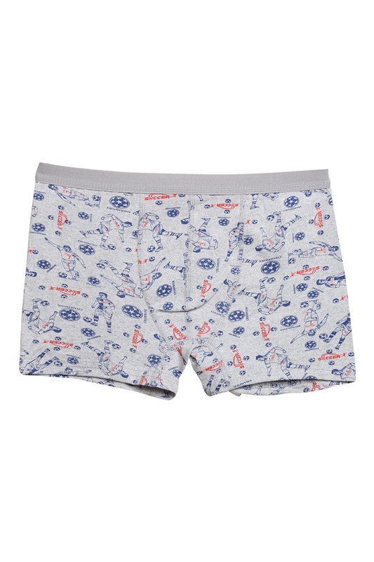 Menbox - Desenli Erkek Çocuk Boxer 3001 | Gri