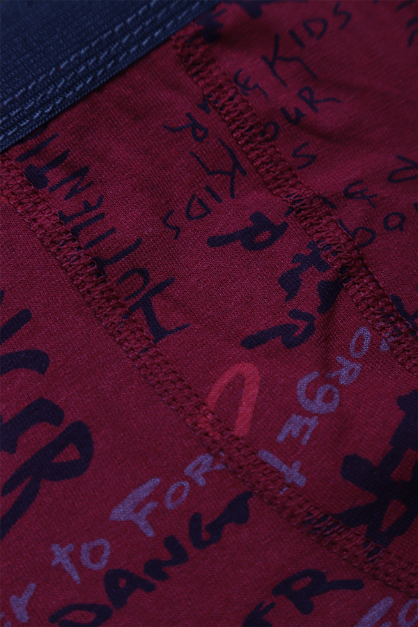 Desenli Erkek Çocuk Boxer 3001-2 | Bordo