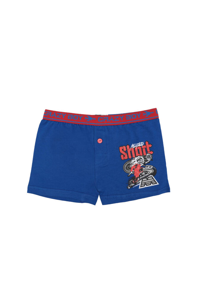 Tutku Yazı Baskılı Elastan Erkek Çocuk Boxer 253 | Koyu Mavi