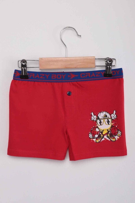 TUTKU - Tutku Top Baskılı Erkek Çocuk Boxer 253 | Kırmızı