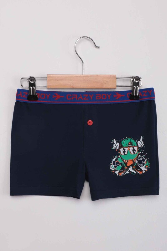 TUTKU - Tutku Top Baskılı Erkek Çocuk Boxer 253 | Lacivert